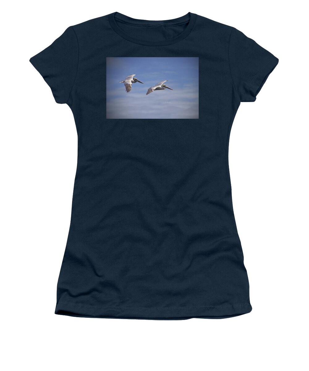 Pelicans Women's T-Shirt featuring the photograph Dynamic Duo by Phil Mancuso