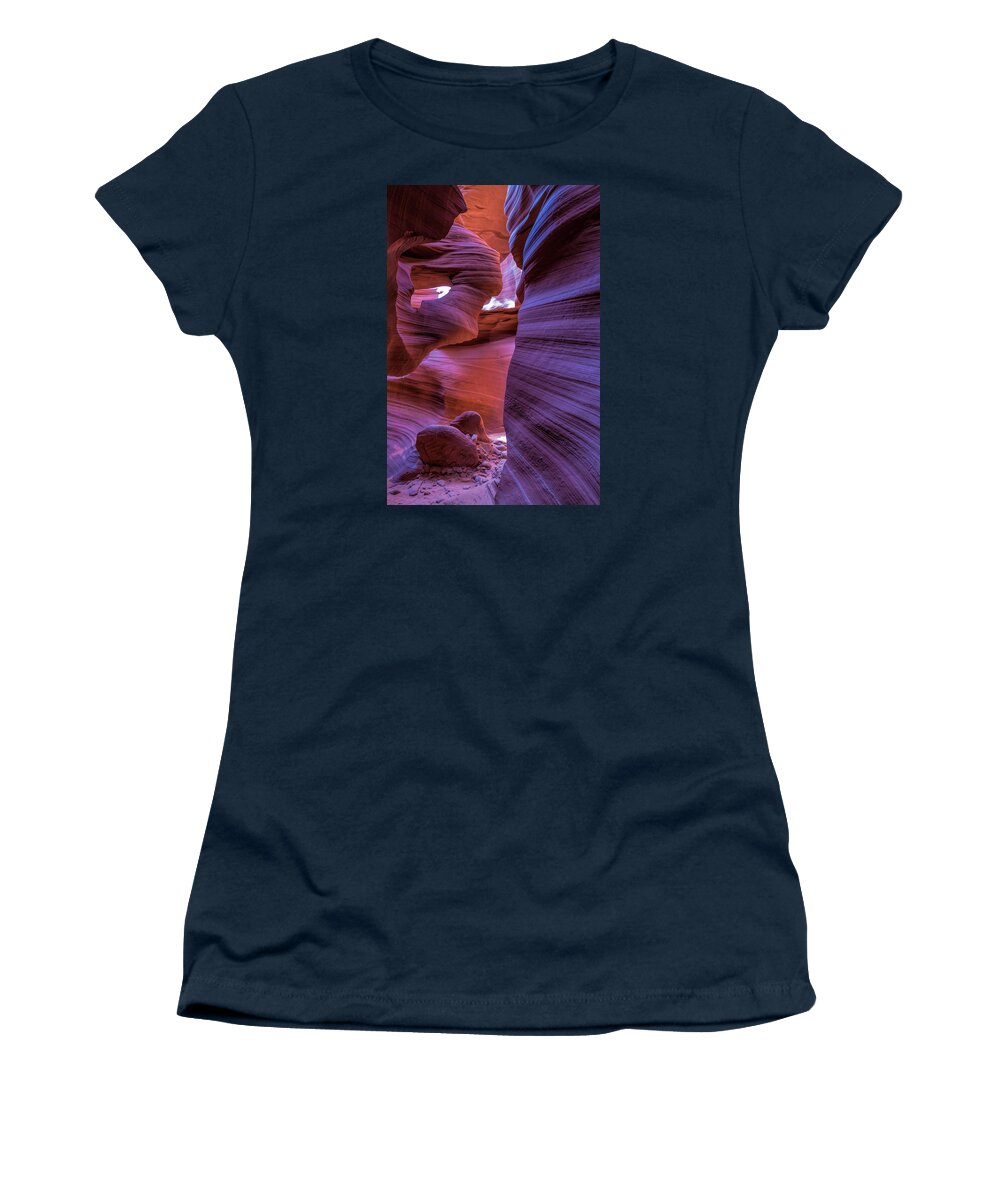 Antelope Canyon Women's T-Shirt featuring the photograph Earth's Angel by Jonathan Davison