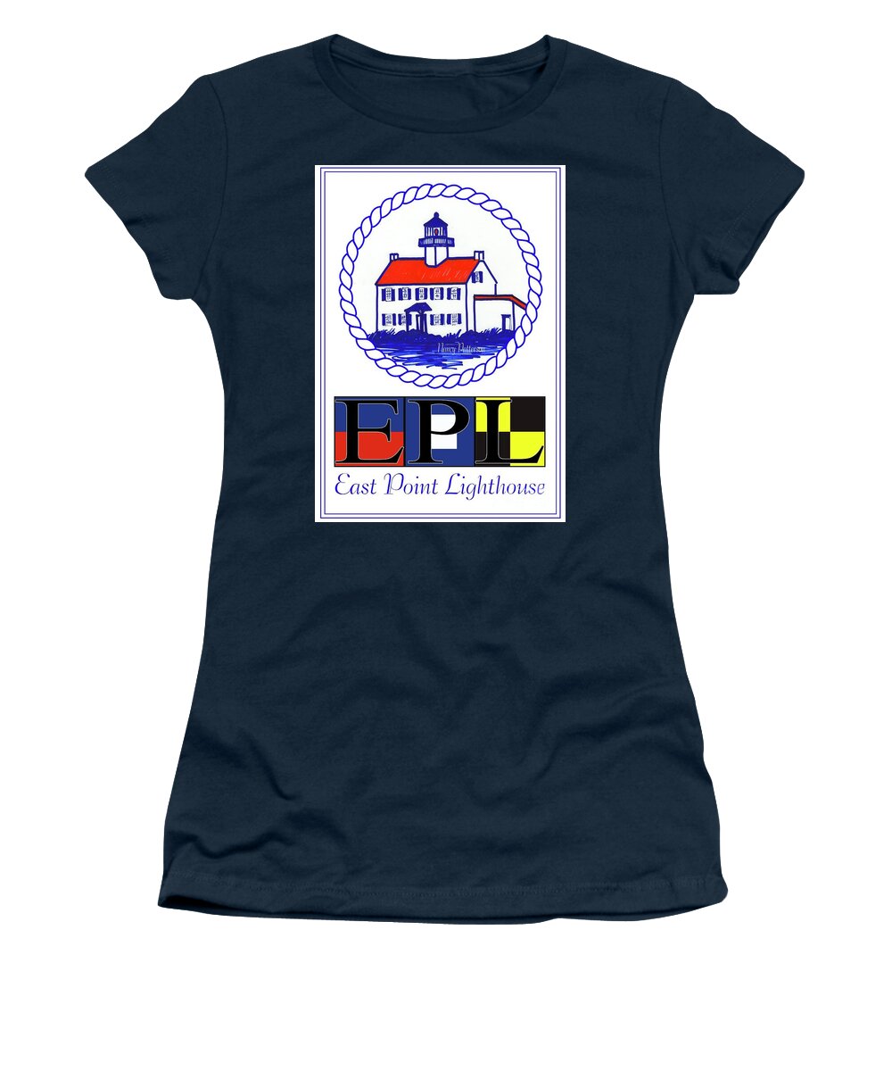 East Point Lighthouse Women's T-Shirt featuring the digital art East Point Lighthouse Poster by Nancy Patterson
