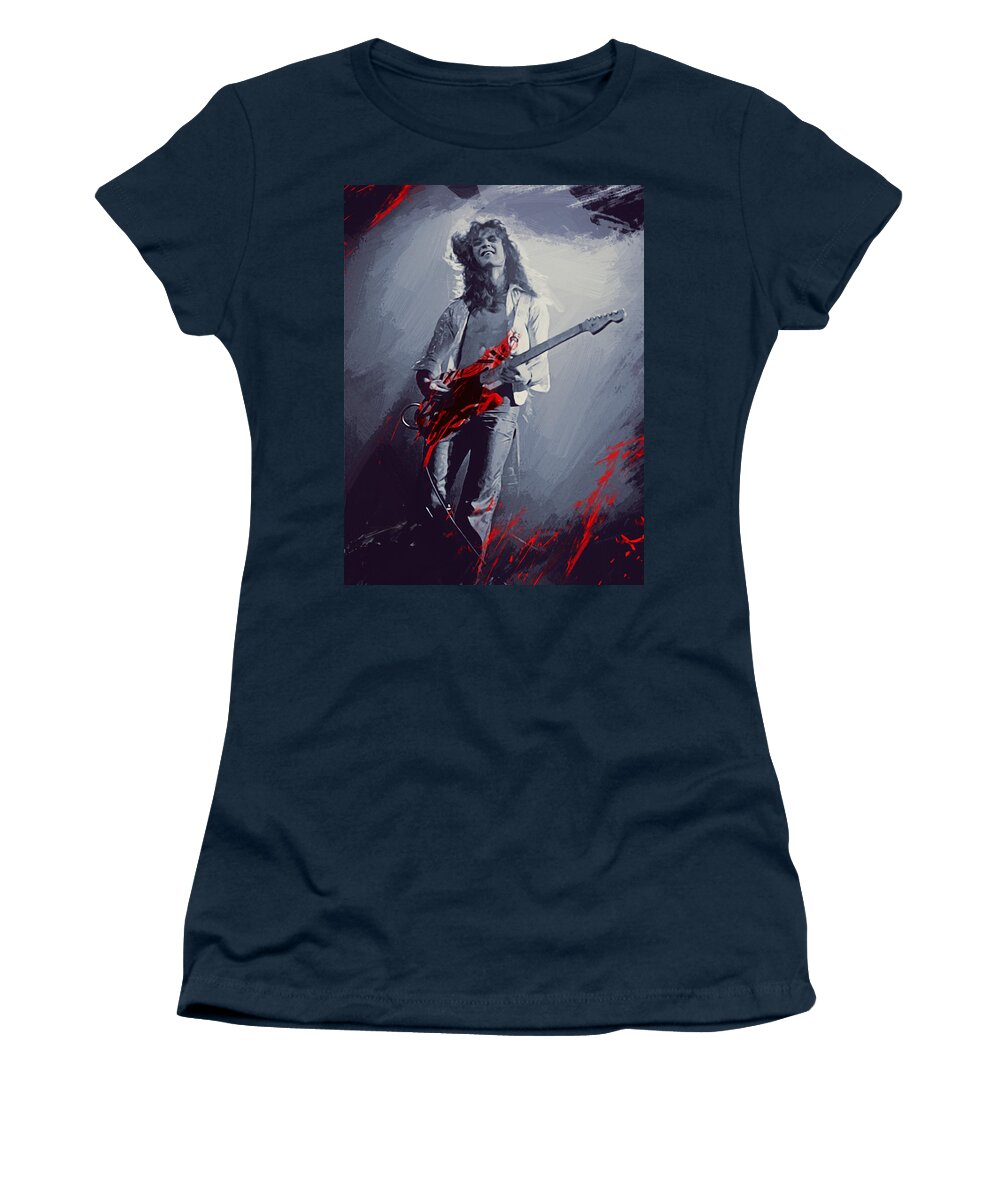 Løsne suge Pub Eddie Van Halen Women's T-Shirt by Afterdarkness - Pixels