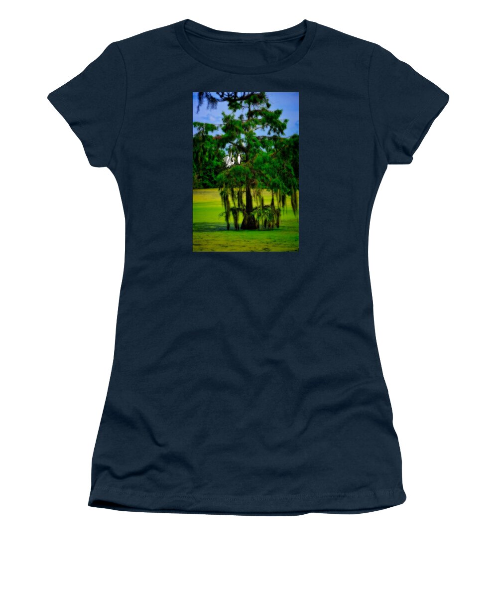Birds Women's T-Shirt featuring the photograph Egret Tree by Harry Spitz