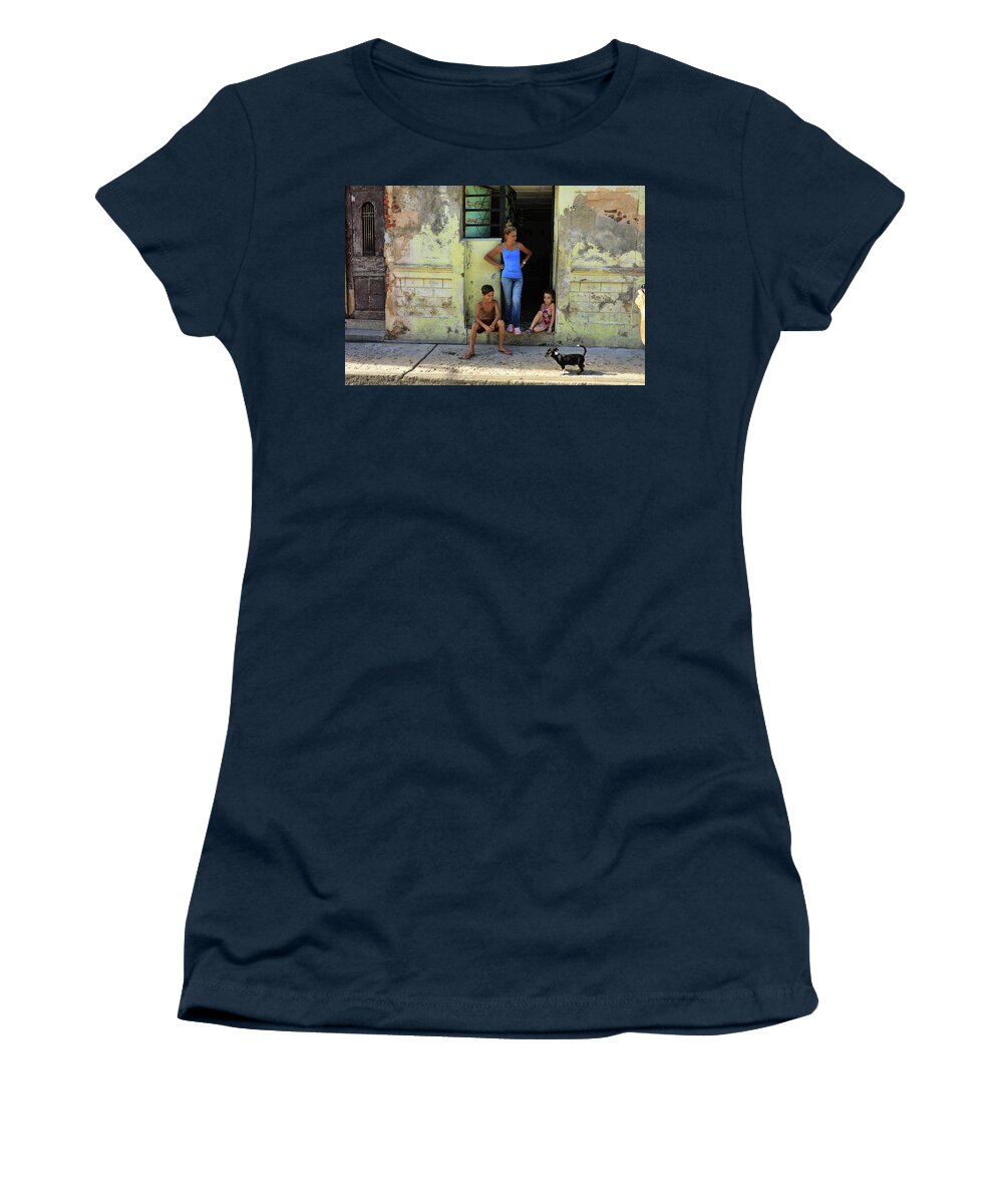 Cuba Women's T-Shirt featuring the photograph El Familia by Mary Buck