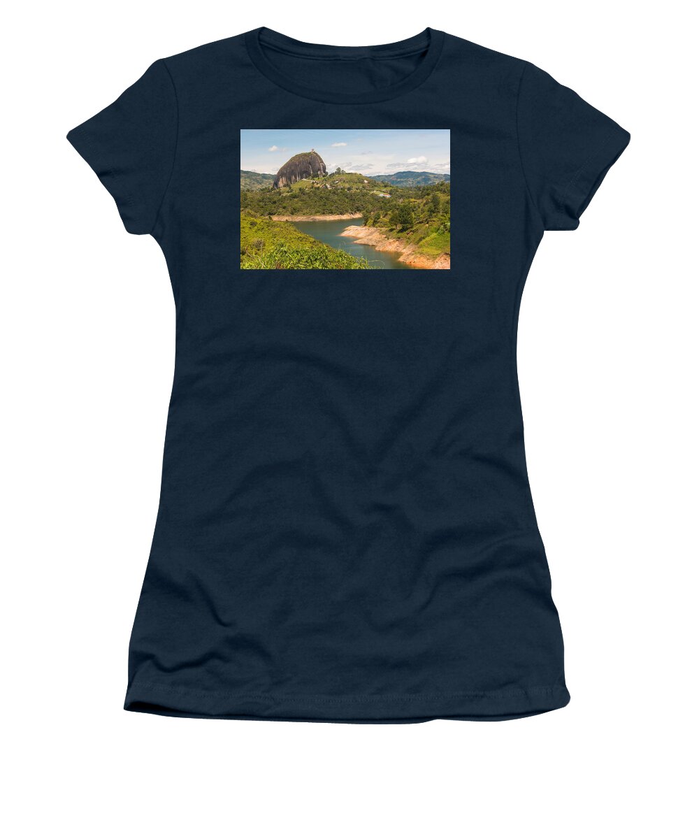 Monolith Women's T-Shirt featuring the photograph El Penol of Guatape, Columbia by Robert McKinstry