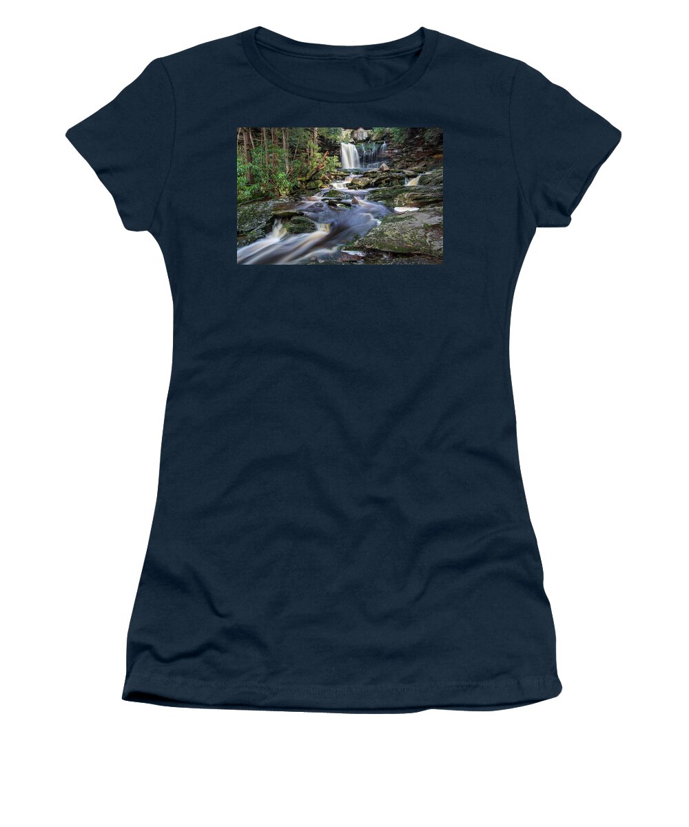 Landscape Women's T-Shirt featuring the photograph Elakala Falls by Chris Berrier
