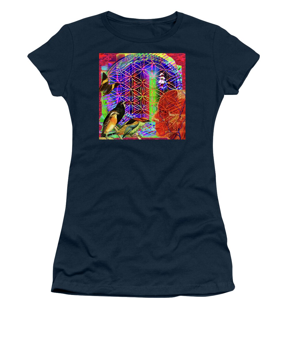 Flower Women's T-Shirt featuring the digital art ElectroMagnetic by Joseph Mosley