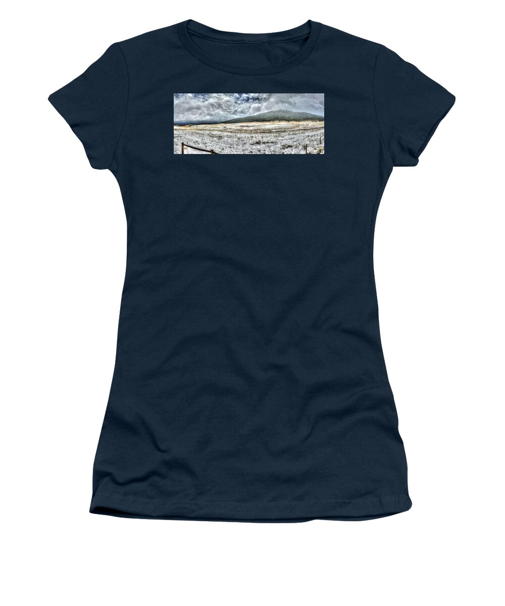 Panorama Women's T-Shirt featuring the photograph Elk Meado Pano by Matt Swinden