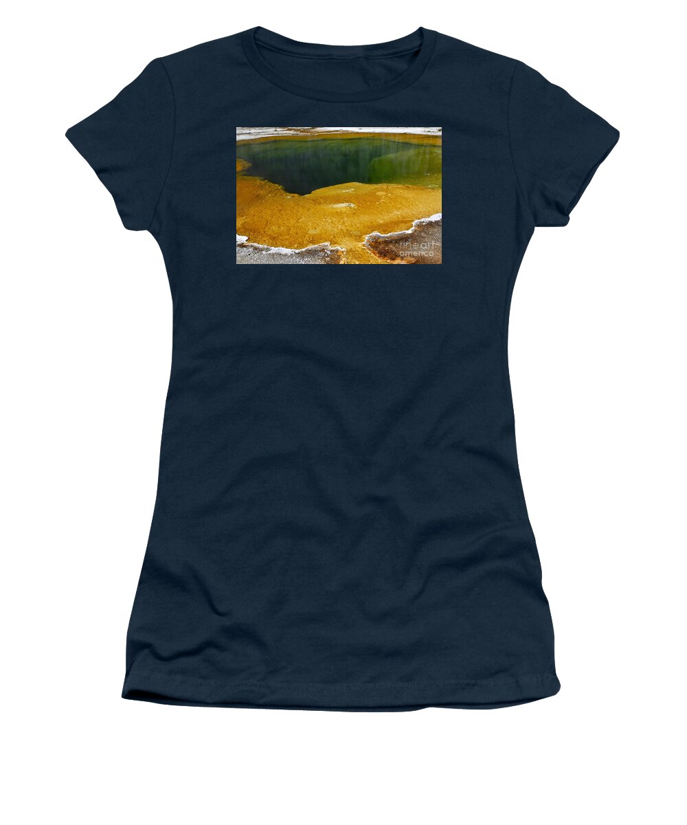 Hot Spring Women's T-Shirt featuring the photograph Emerald Pool Yellowstone National Park by Teresa Zieba