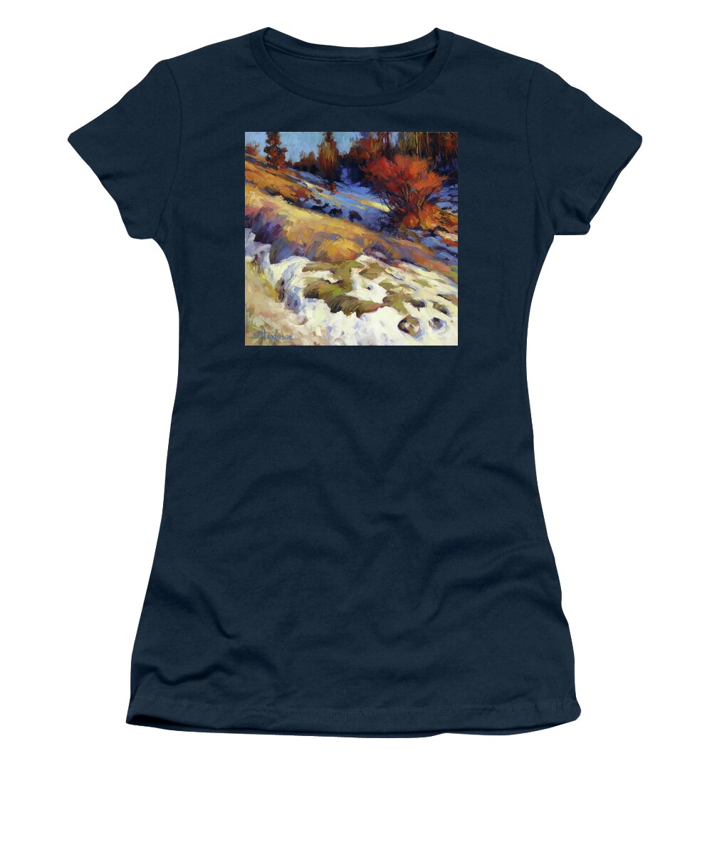 Landscape Women's T-Shirt featuring the painting Emergence by Steve Henderson