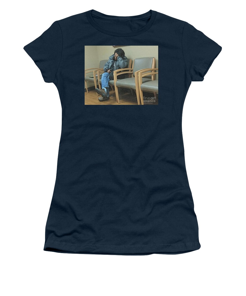 Realism Women's T-Shirt featuring the photograph Endlessly Waiting by Kathie Chicoine