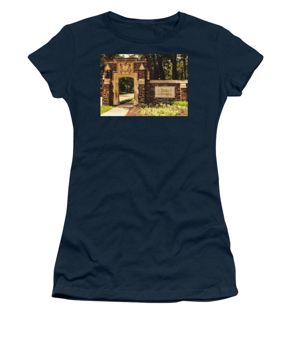 Entry Women's T-Shirt featuring the photograph Entrance To Duke University by Mountain Dreams