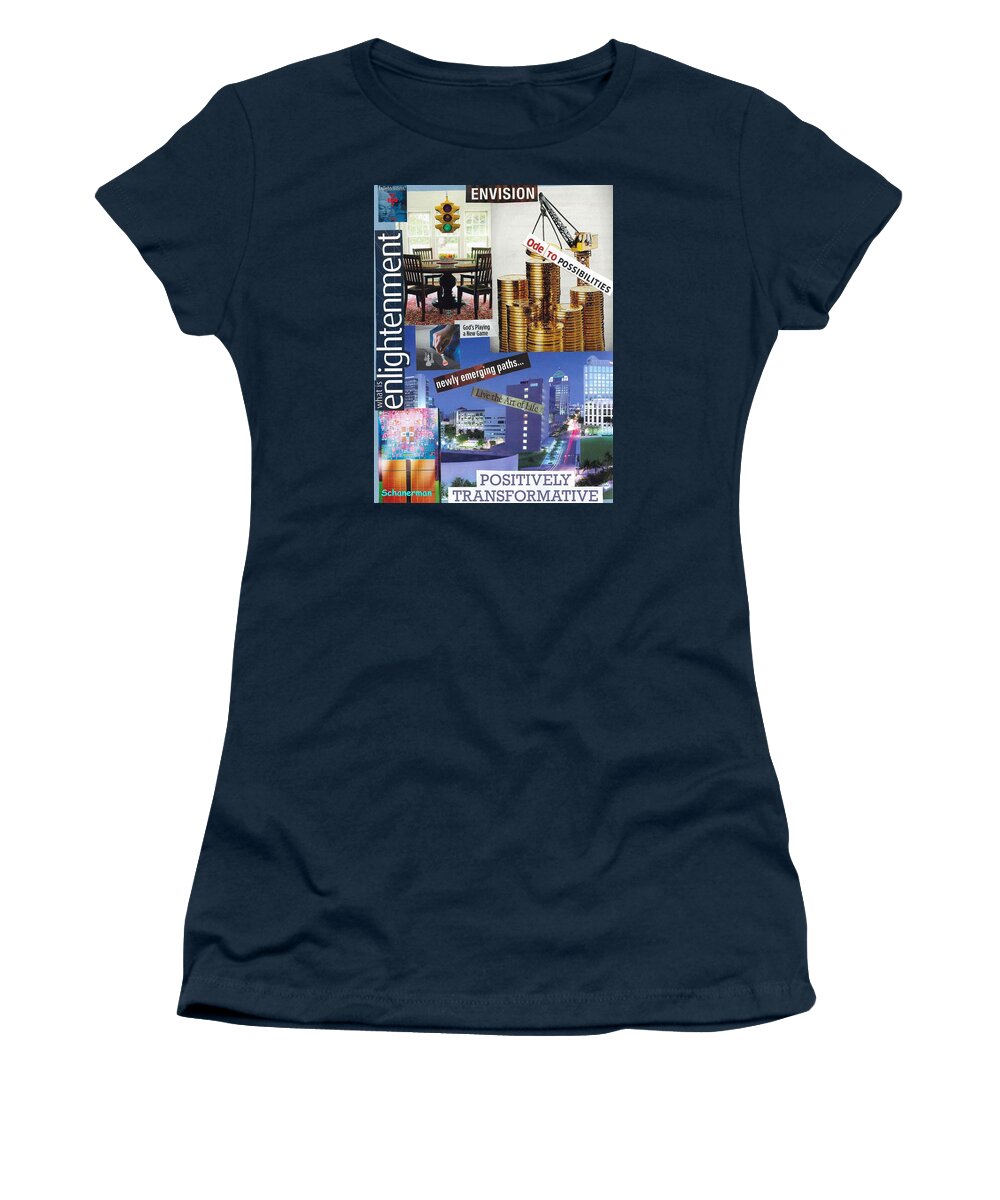 Collage Art Women's T-Shirt featuring the mixed media Envision More by Susan Schanerman