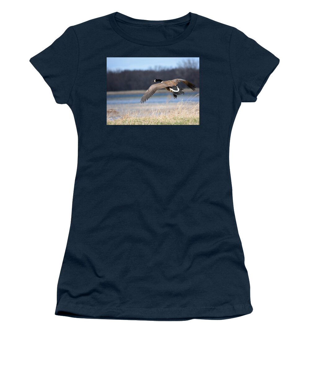 Goose Women's T-Shirt featuring the photograph Escape by Bonfire Photography