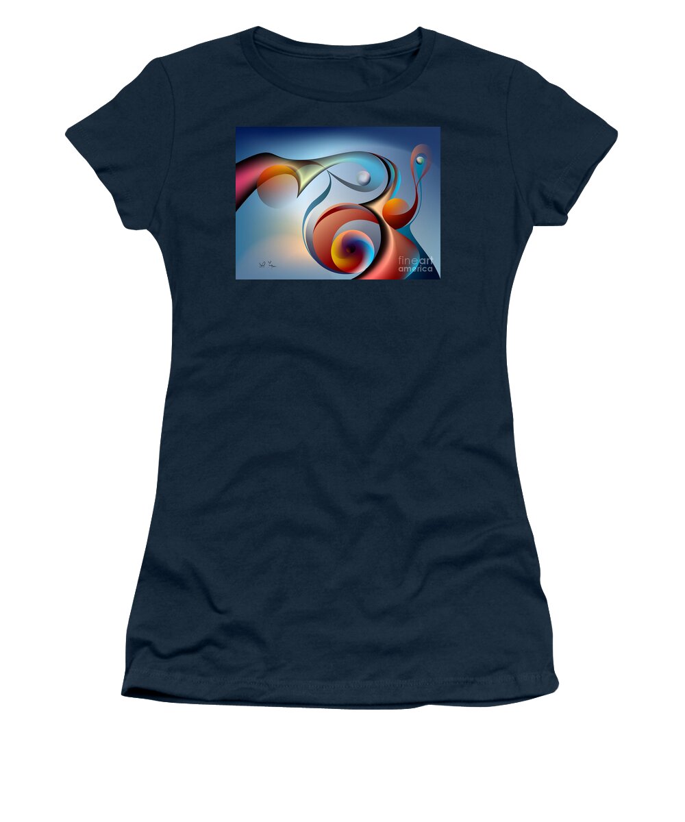 Eternal Movement Women's T-Shirt featuring the digital art Eternal Movement - Wrapping by Leo Symon