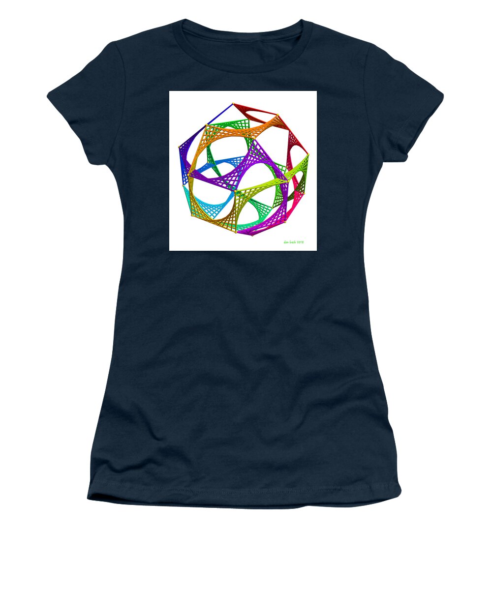 Math Women's T-Shirt featuring the digital art Eulerian String Circuit by Dan Bach