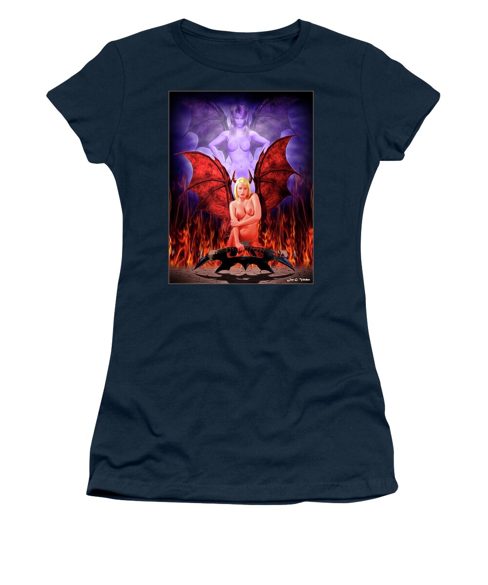 Succubus Women's T-Shirt featuring the photograph Evil of The Succubus by Jon Volden