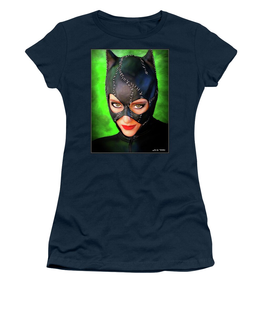 Cat Woman Women's T-Shirt featuring the photograph Eyes Of The Cat Woman by Jon Volden