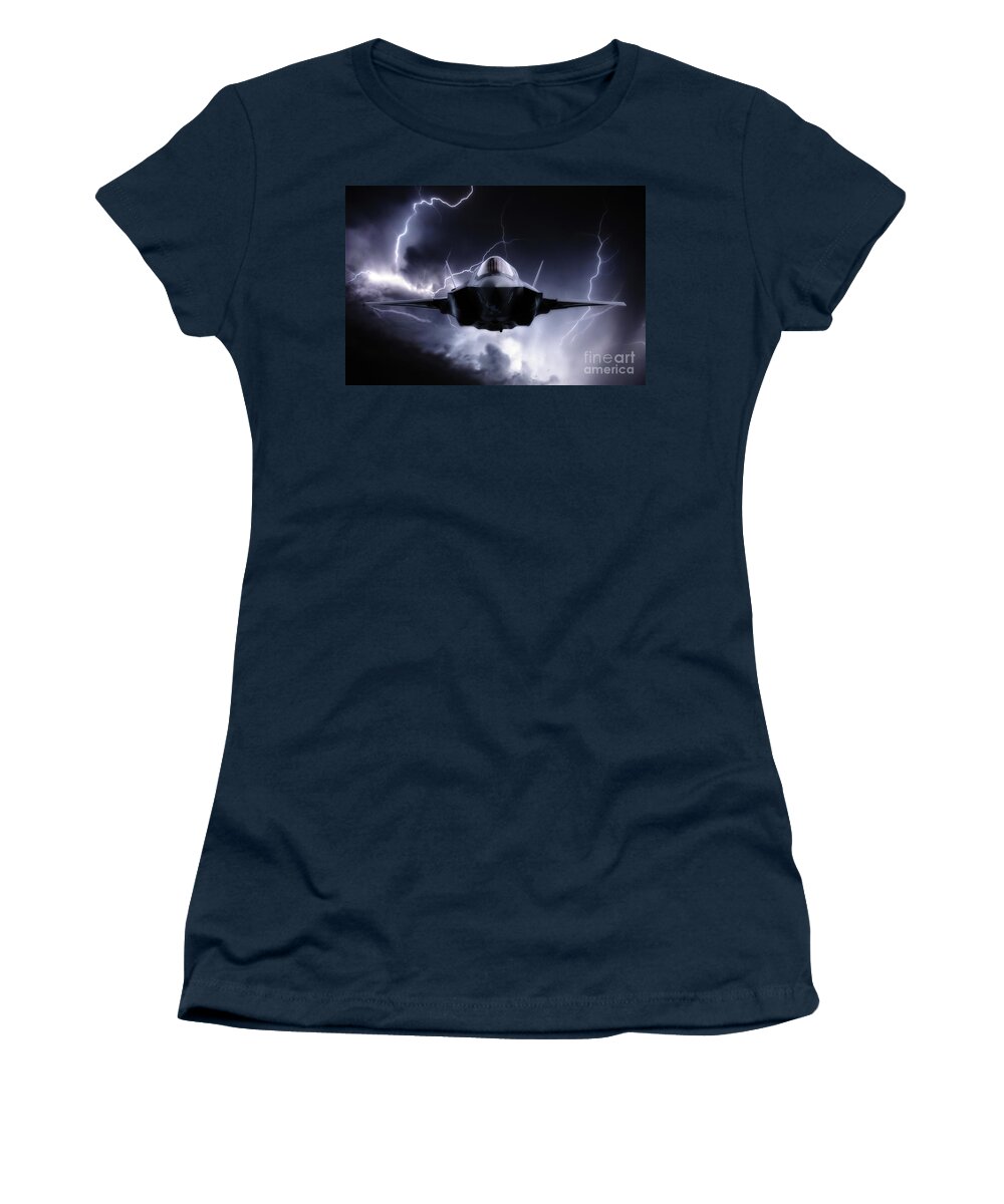 F35 Women's T-Shirt featuring the digital art F-35 Next Gen Lightning by Airpower Art