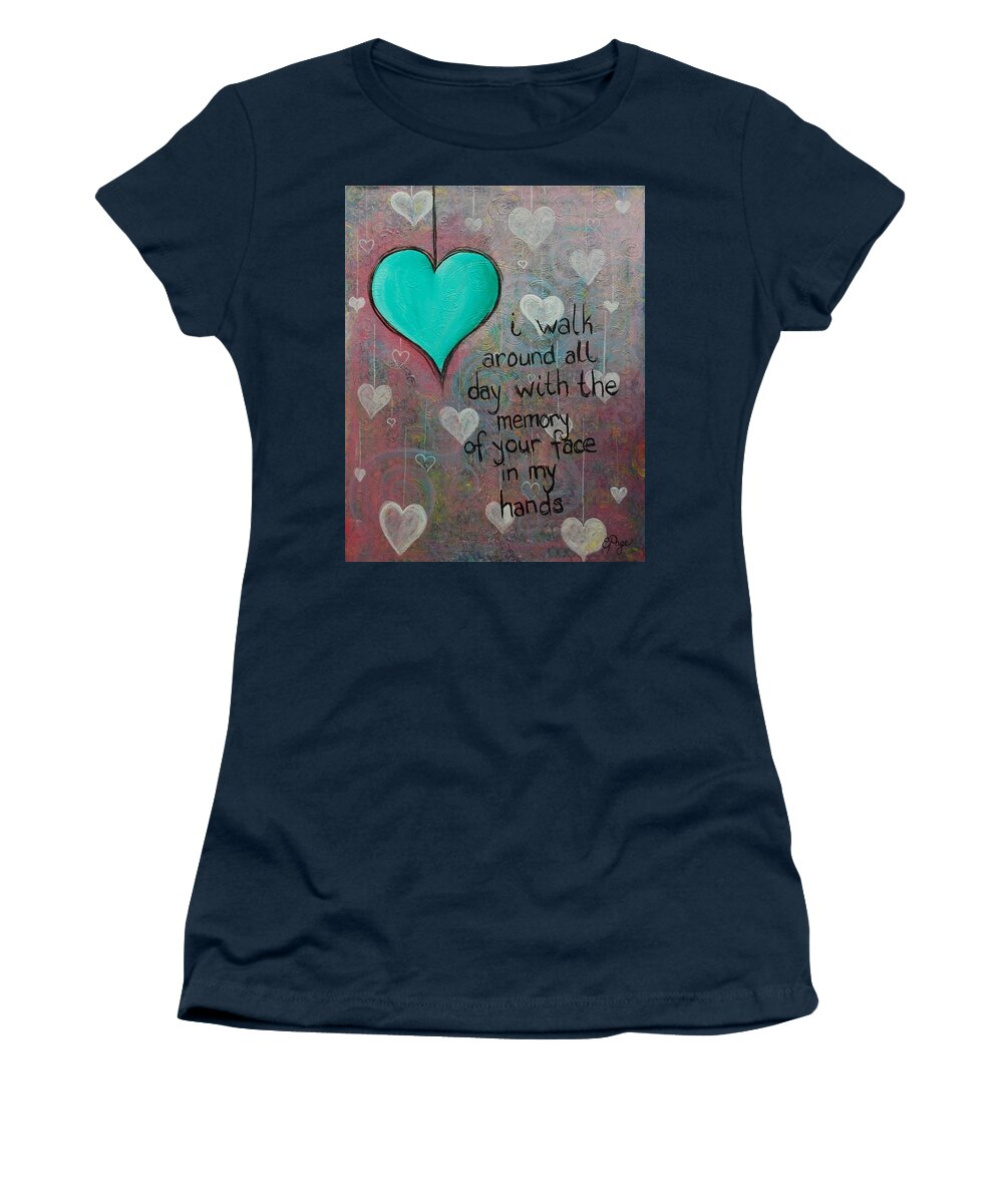 Choose Joy Women's T-Shirt featuring the painting Face In My Hands by Emily Page