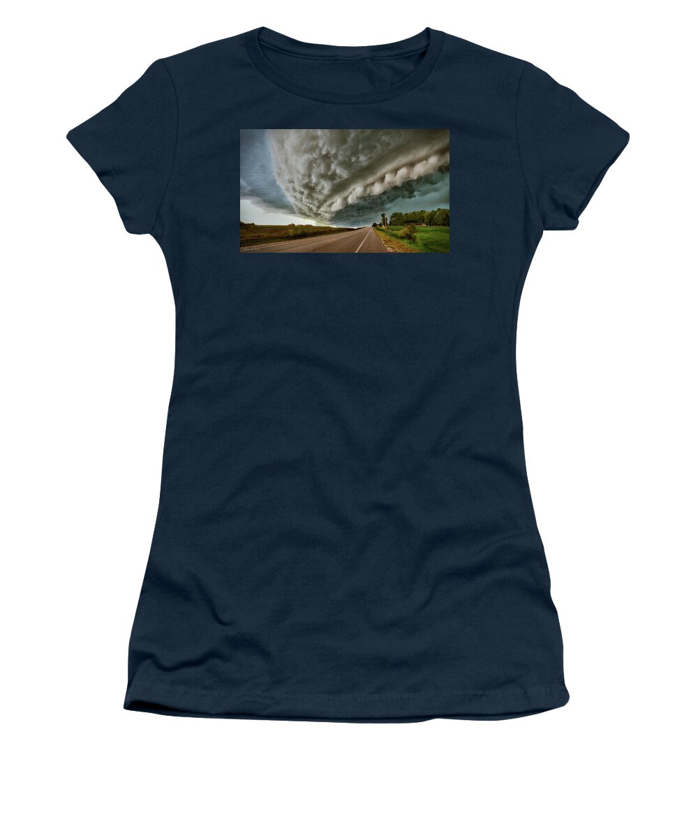 Storm Women's T-Shirt featuring the photograph Face In The Storm by Andrea Platt