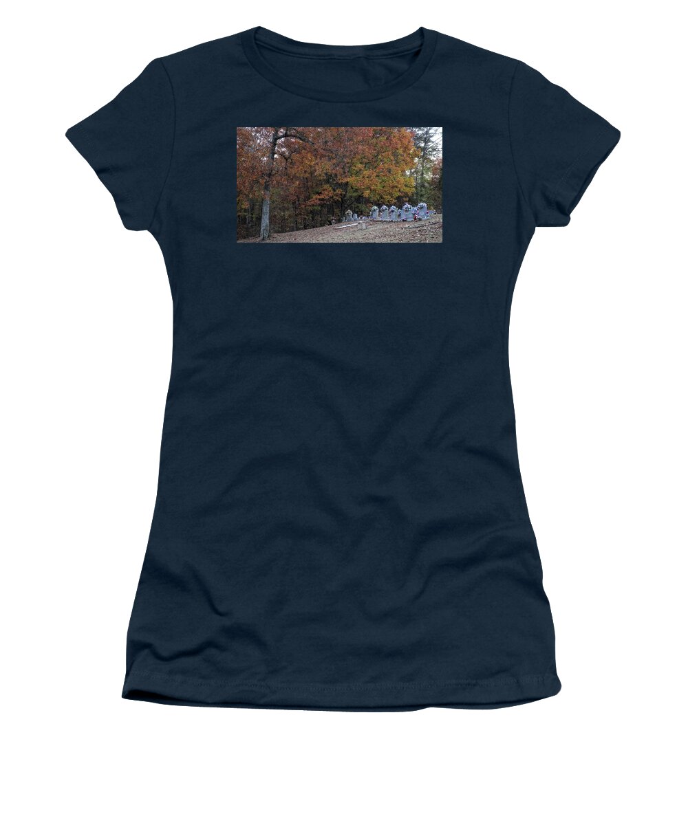 Cemetery Women's T-Shirt featuring the photograph Fall in the Cemetery by George Taylor