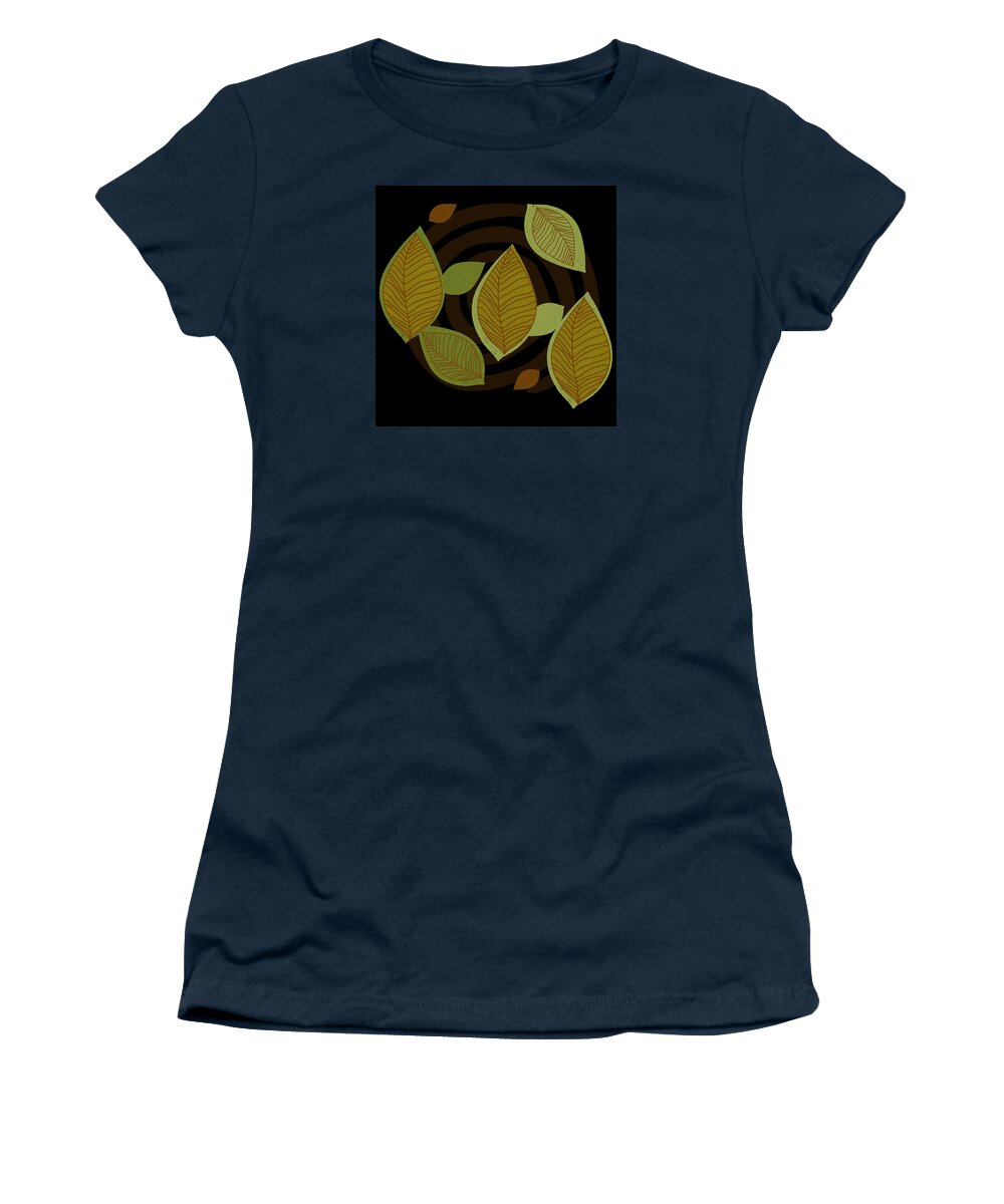 Descending Leaves Women's T-Shirt featuring the digital art Falling Into Color by Kandy Hurley