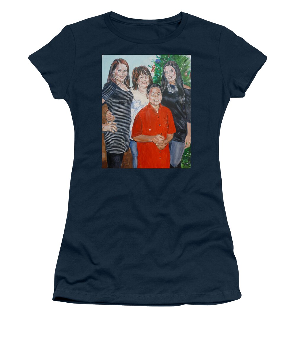 Girlfriend Women's T-Shirt featuring the painting Family portrait by Bryan Bustard