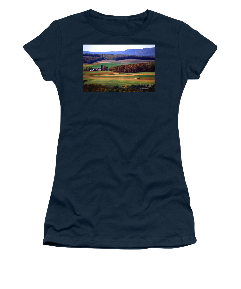 Landscape Women's T-Shirt featuring the photograph Farm near Klingerstown by USDA and Photo Researchers
