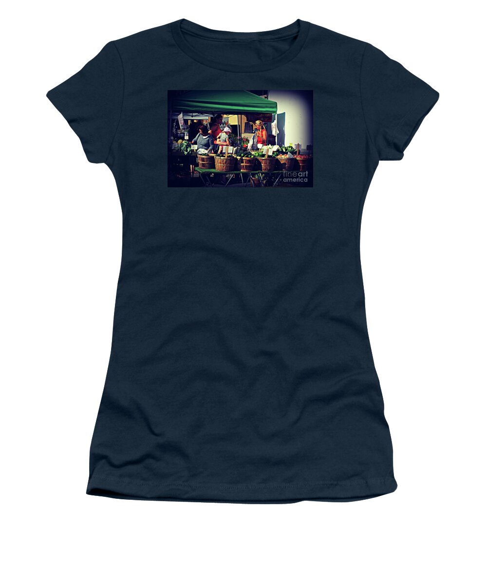 Photography Women's T-Shirt featuring the photograph Farmers Market Produce by Frank J Casella