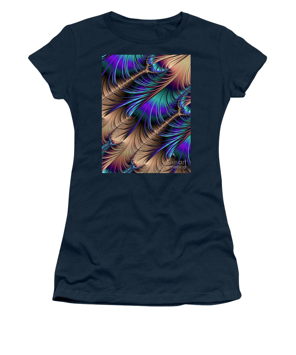 Fractal Women's T-Shirt featuring the digital art Feather LIght by Kathy Kelly
