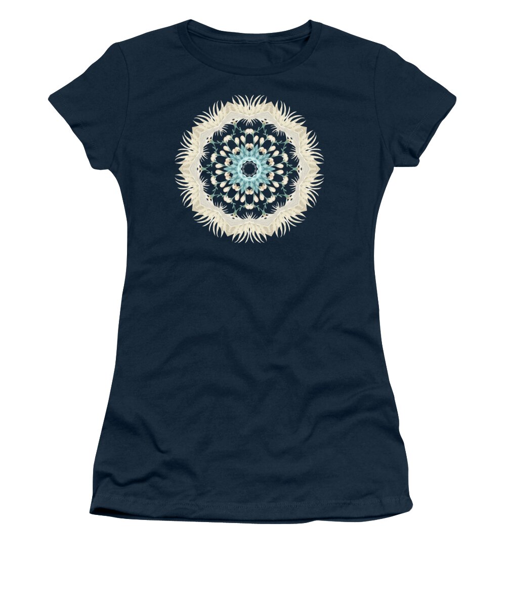 Design Women's T-Shirt featuring the digital art Feathers and Catkins Kaleidoscope Design by Mary Machare