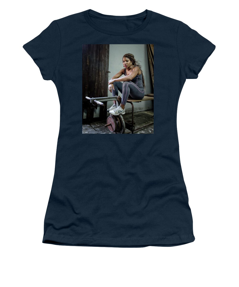Havana Women's T-Shirt featuring the photograph Female Boxer Havana Cuba by Joan Carroll