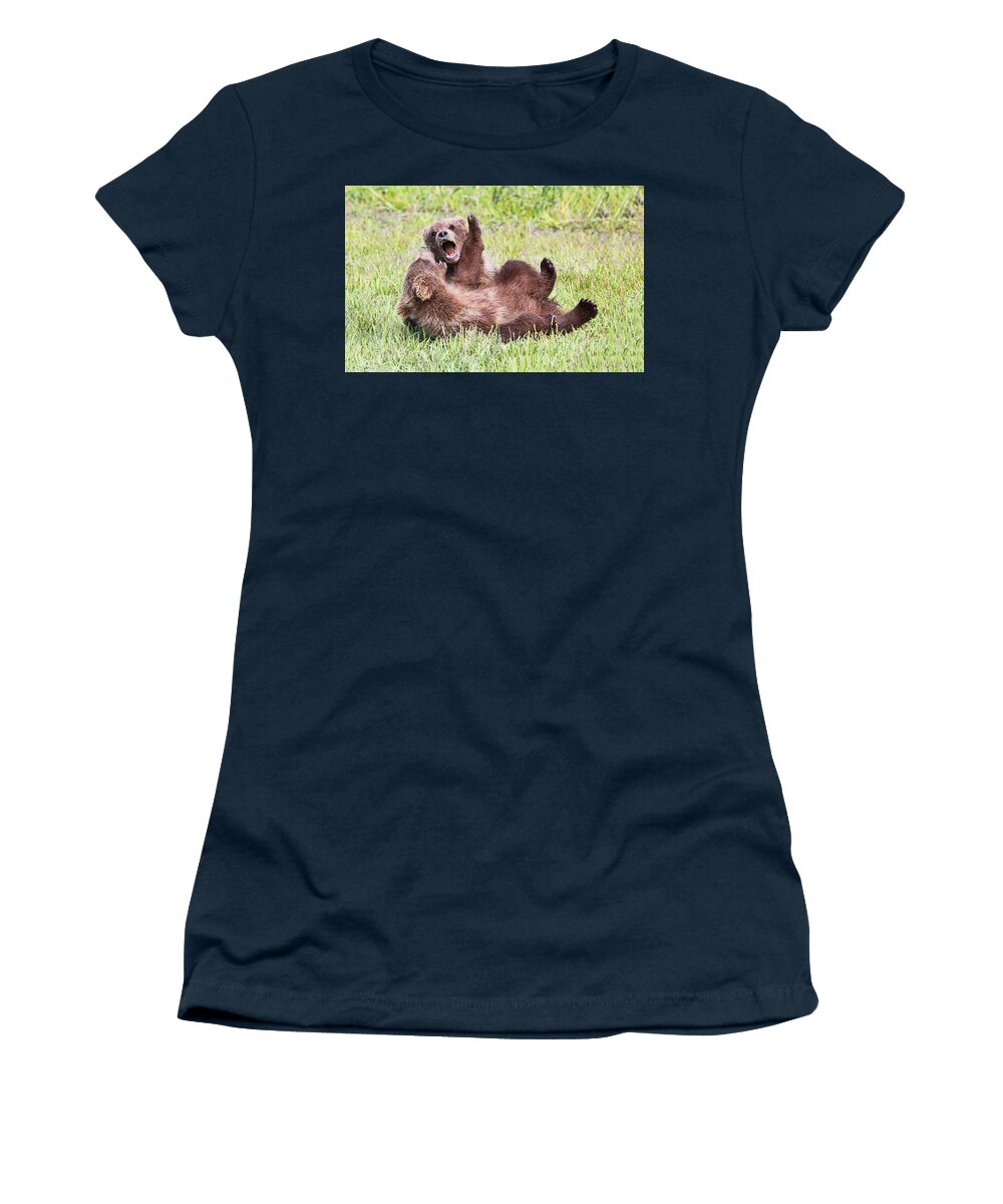 Grizzly Bears Women's T-Shirt featuring the photograph Ferocious by Mark Harrington