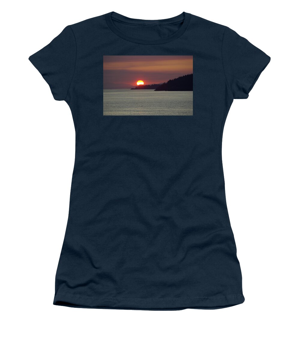Sunset Women's T-Shirt featuring the photograph Ferry Sunset by Cindy Johnston