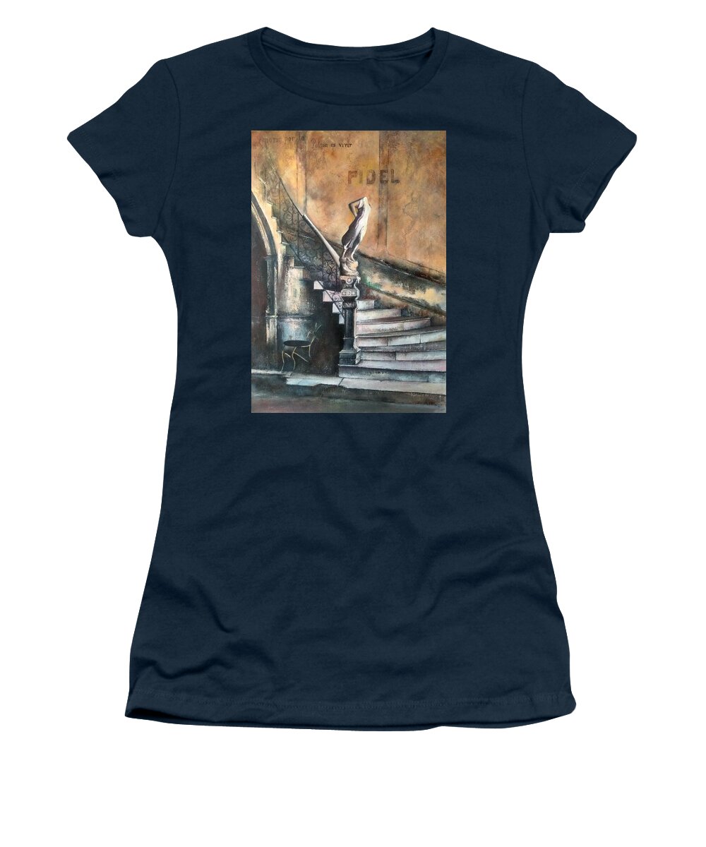 Old Havana Women's T-Shirt featuring the painting Fidel by Tomas Castano