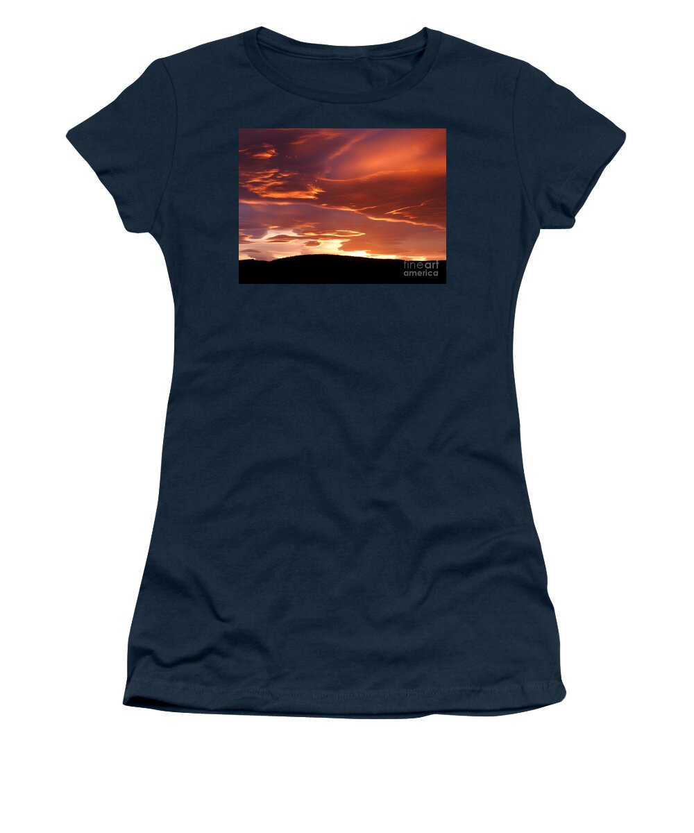 Red Sunset Women's T-Shirt featuring the photograph Red Sky at Sunset by Phil Banks