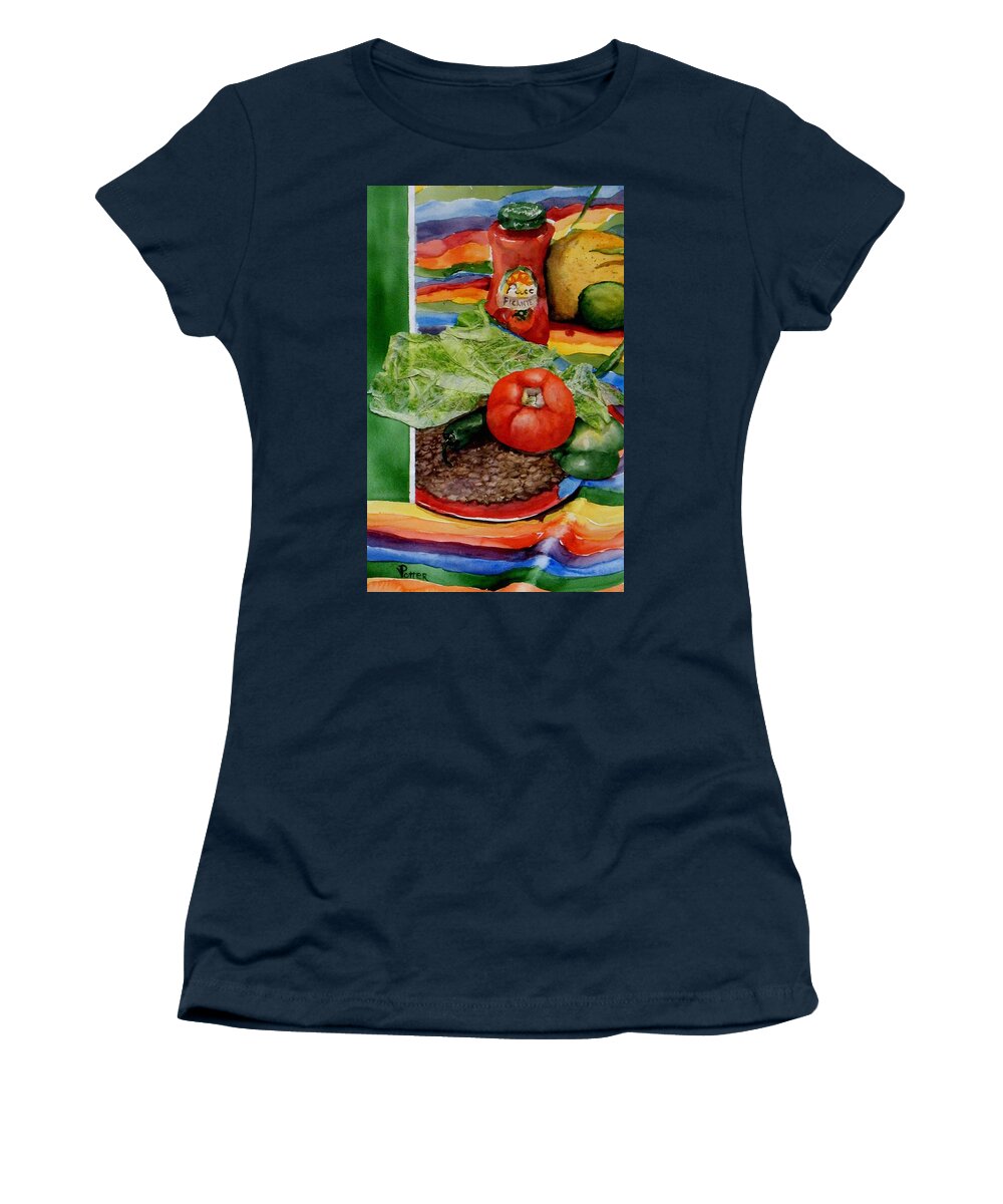 Bright Women's T-Shirt featuring the painting Fiesta by Virginia Potter