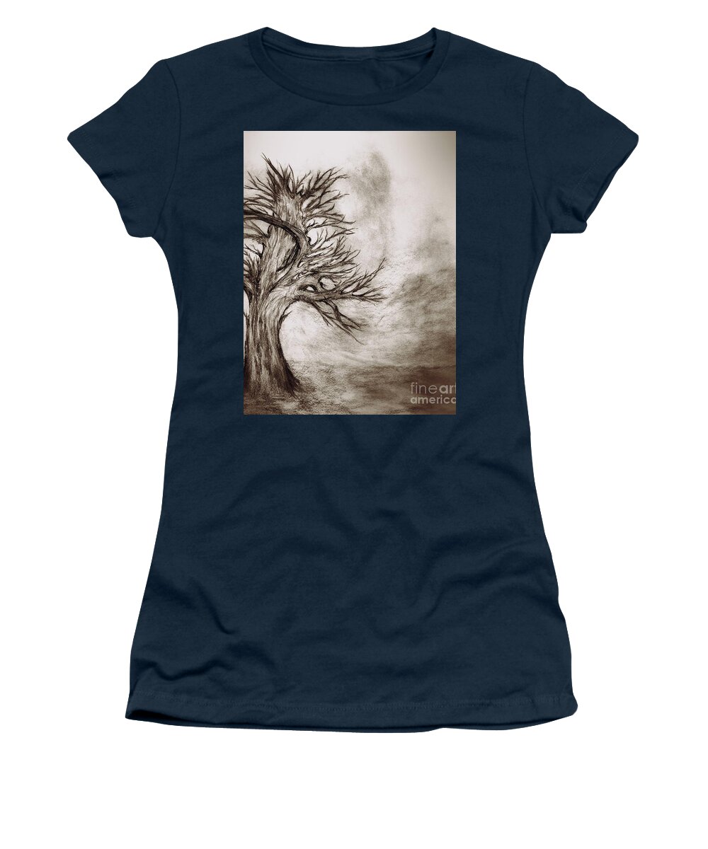 Abstract Women's T-Shirt featuring the digital art Finis 3 by John Krakora