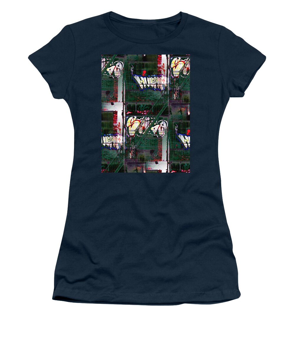 Fire Escape Women's T-Shirt featuring the photograph Fire Escape 6 by Tim Allen
