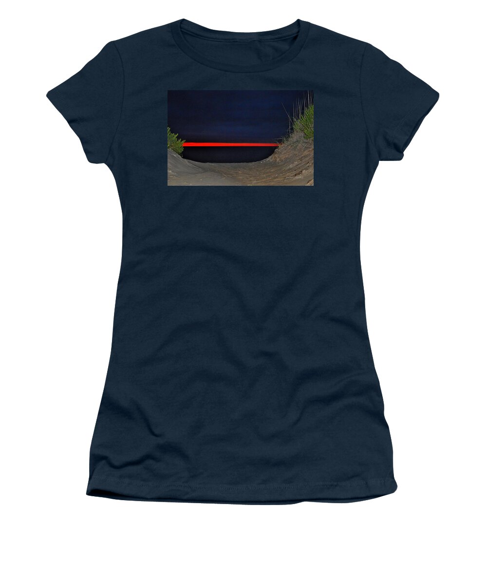 Obx Sunrise Women's T-Shirt featuring the photograph Fire in the Sky by Barbara Ann Bell