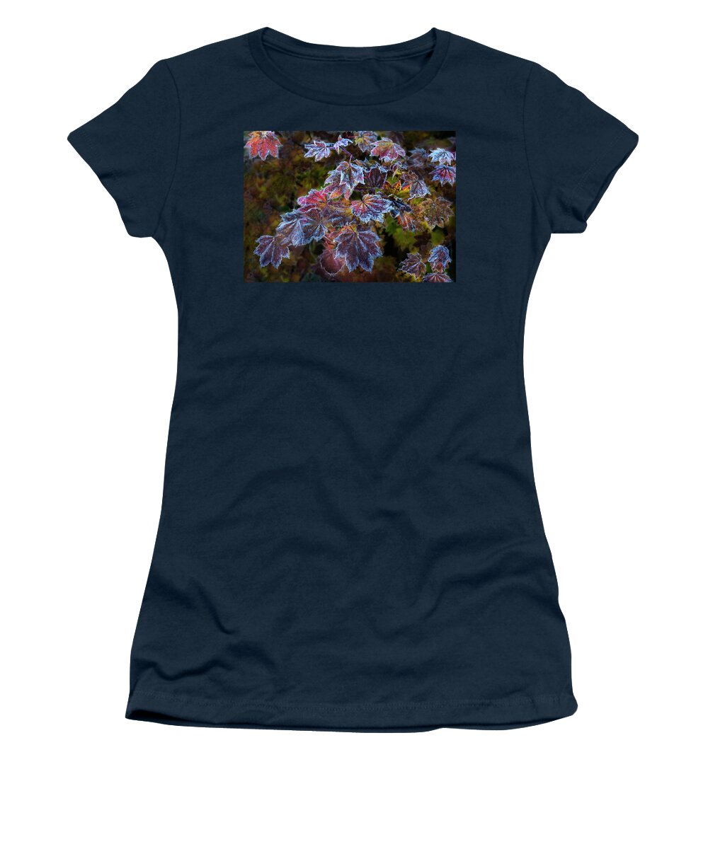 Leaves Women's T-Shirt featuring the digital art First Frost by John Christopher