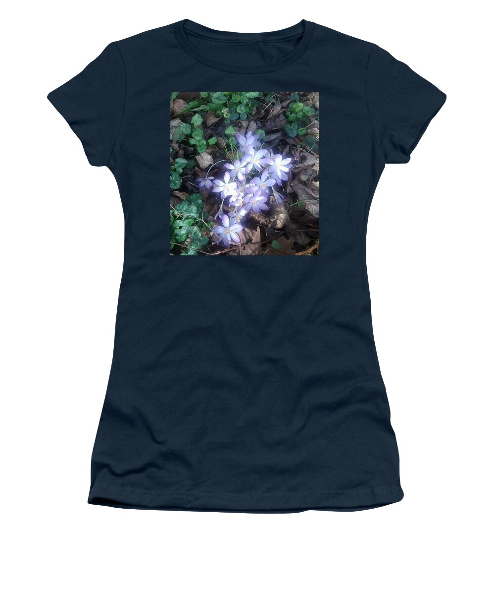 Spring Women's T-Shirt featuring the photograph First Spring Treasures 2017 by Julia Woodman