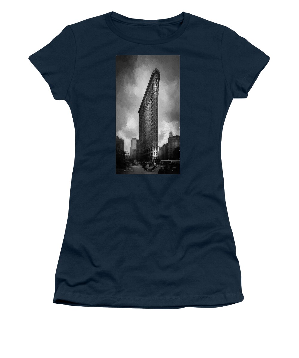 Charcoal Women's T-Shirt featuring the photograph Flatiron ch by Marvin Spates