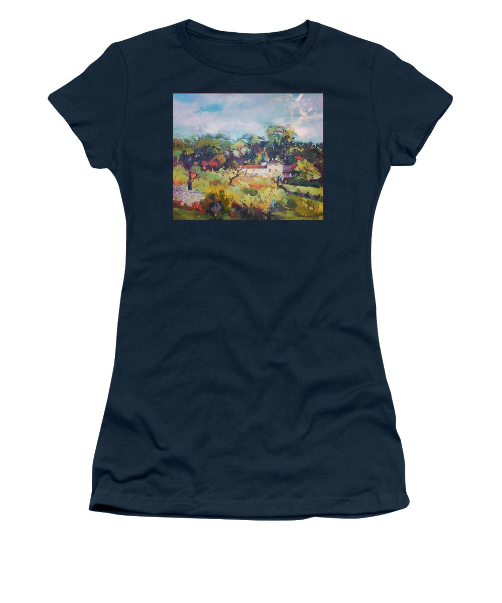  Women's T-Shirt featuring the painting Fleac 2017 by Kim PARDON