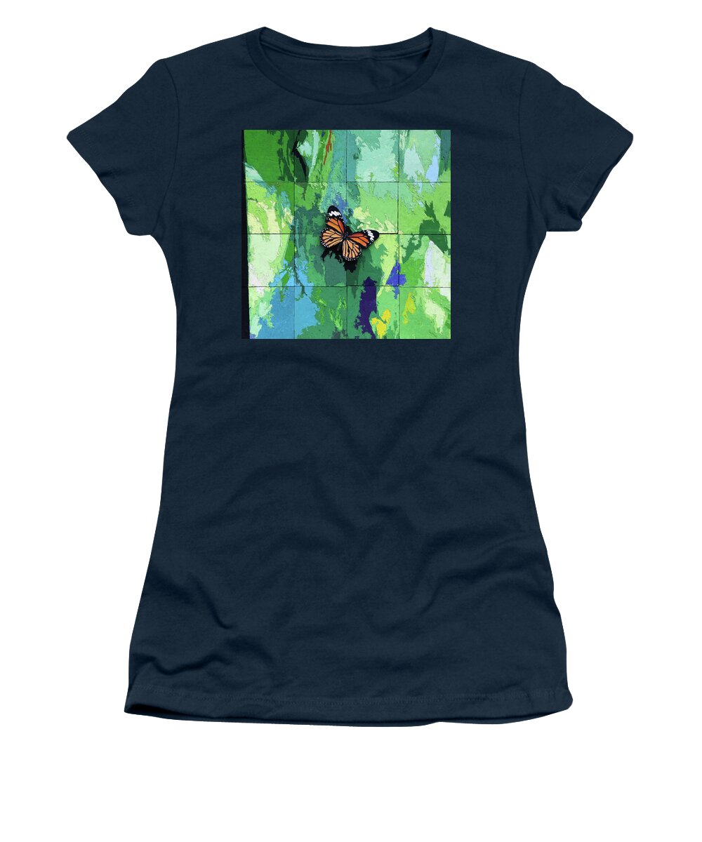 Abstract Women's T-Shirt featuring the painting Flight Without Borders by John Lautermilch
