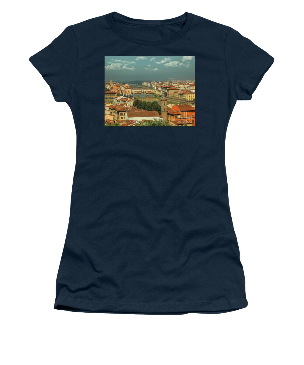 Florence Women's T-Shirt featuring the photograph Florence Italy by Maria Rabinky