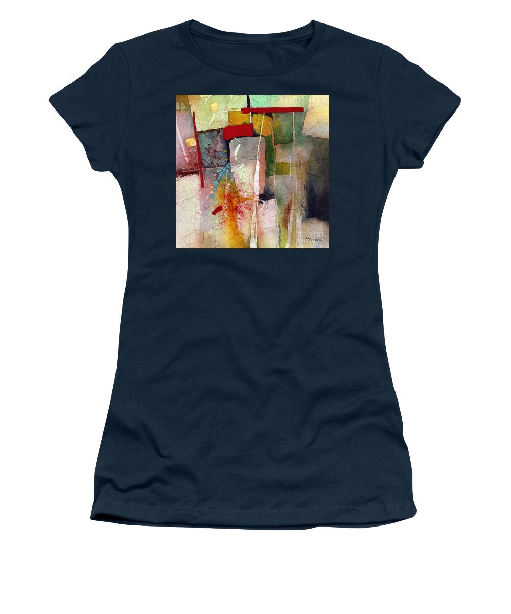 Abstract Women's T-Shirt featuring the painting Florid Dream - Green by Hailey E Herrera