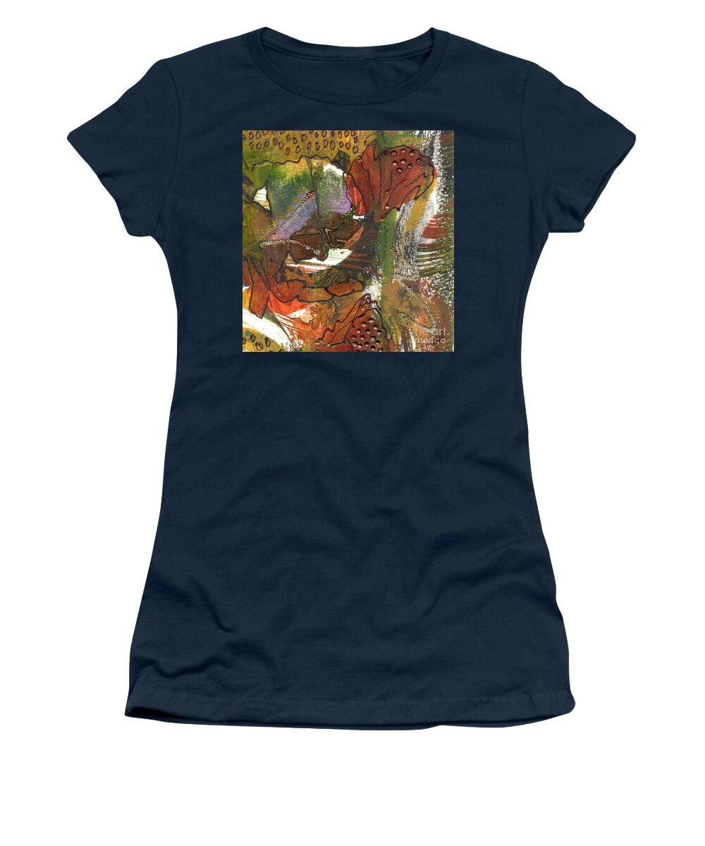 Abstract Women's T-Shirt featuring the mixed media Flower in the Tropics by Angela L Walker