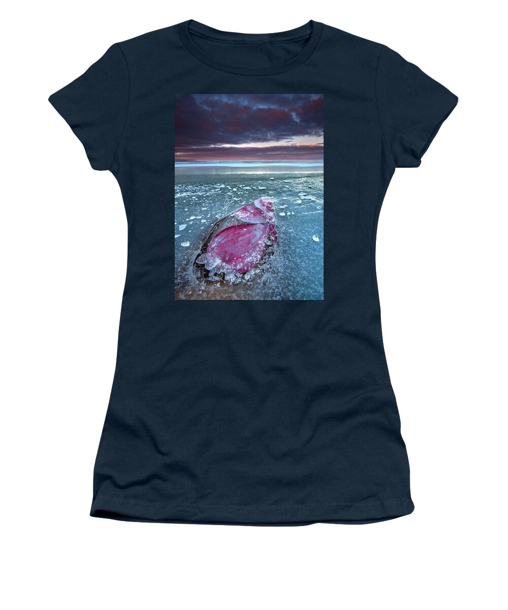 Landscape Women's T-Shirt featuring the photograph Flower Pedals at Sandpoint Beach by Cale Best