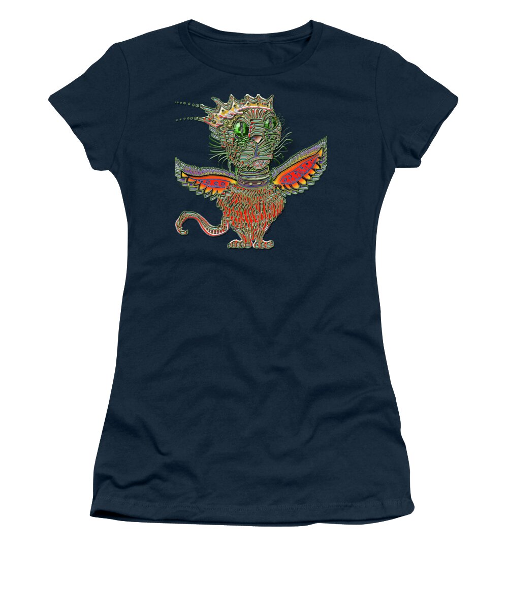Adria Trail Women's T-Shirt featuring the digital art Flyin Lion by Adria Trail