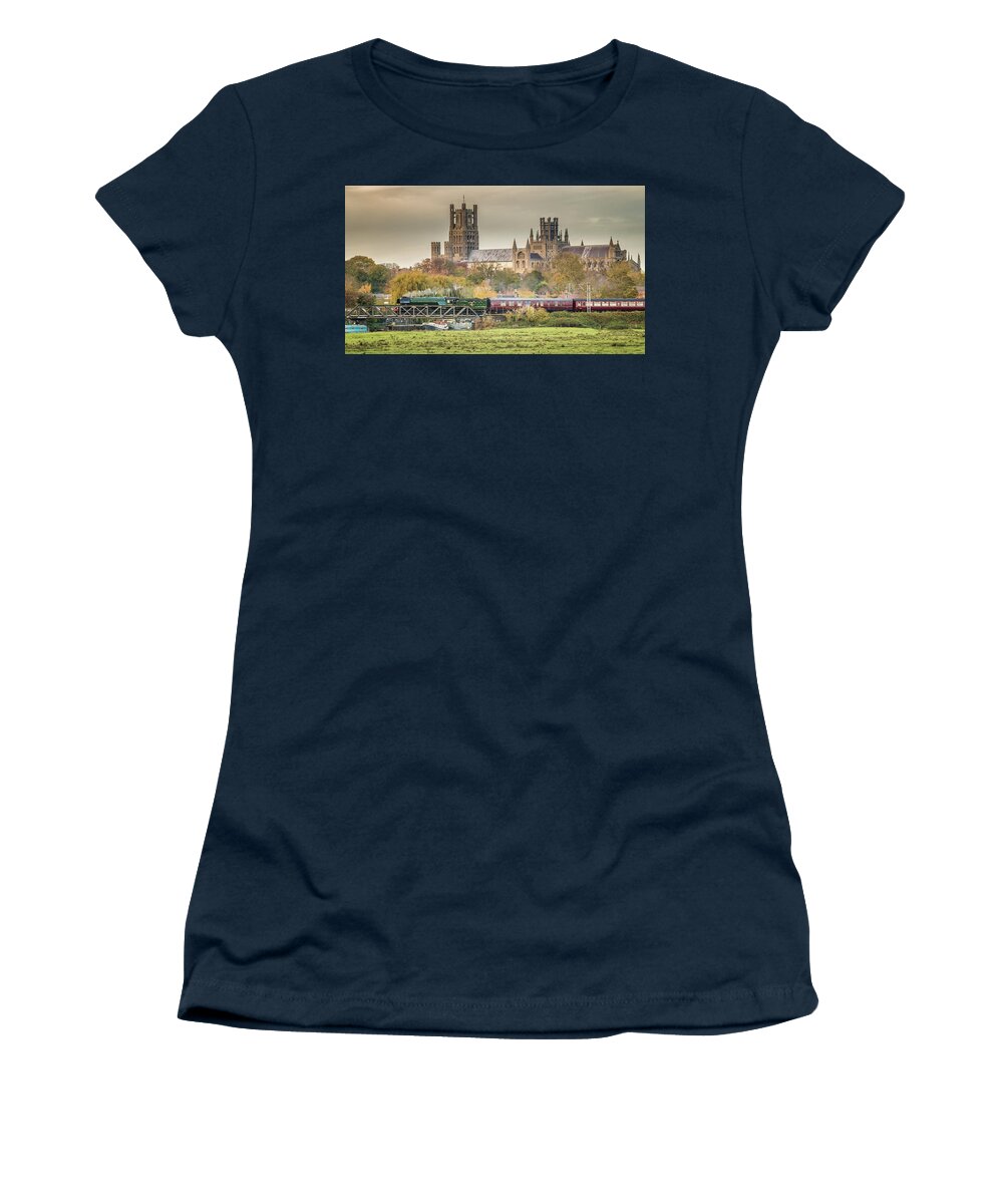 Cambridgeshire Women's T-Shirt featuring the photograph Flying Scotsman at Ely by James Billings